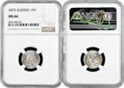 10 kreuzer Austria 1872, NGC MS66, Emperor Franz Joseph I (1848 - 1916) -