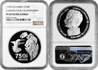 750 pesos Colombia 1978, NGC PF69 UC, Conservation - Hummingbird silver coin -