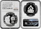 100 lempiras Honduras 1992, NGC PF69 UC, Discovery of America Top Pop -