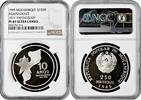 250 meticais Mozambique 1985, NGC PF69 UC, 10th Anniv. of Independence Top Pop -