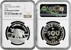 500 tenge Kazakhstan  2001, NGC PF68 UC, Red Book - Saiga Antelope silver coin