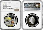AUSTRALIA & OCEANIA 2 dollars Cook Islands 2014, NGC PF69 UC, World of Hunting - Roe Deer silver -