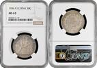 ASIA 50 cents Indochina 1936, NGC MS63, French Indochina (1885 - 1954) silver coin -