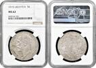 EUROPE 5 kronen Liechtenstein 1915, NGC MS62, Prince Johann II (1858 - 1929) silver -