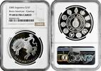 SOUTH AMERICA 25 pesos Argentina 2000, NGC PF68 UC, Ibero-America - Man and Horses silver -
