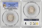 EUROPE 1 franc Belgium Flemish, PCGS AU58, King Leopold II (1865 - 1909) -