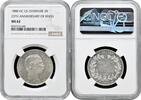 EUROPE 2 kroner Denmark CS, NGC MS62, 25th Anniversary of Reign silver coin -