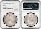 EUROPE 4 riksdaler Sweden riksmynt 1864 ST, NGC MS64, King Charles XV (1859 - 1872) -