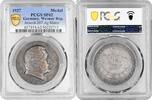 EUROPE medal Weimar Republic silver 1927, PCGS SP62, 80th Ann. of Paul von Hindenburg -