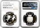 EUROPE 5 liri Malta 1991, NGC PF69 UC, Save the Children Fund Top Pop silver coin -