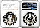 EUROPE 10 hryven Ukraine 2000, NGC PF69 UC, World War II Anniversary silver coin -