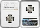ASIA 20 centavos Philippines 1918 S, NGC MS63, U.S. Administration (1903 - 1945) -