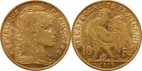 EUROPE 10 francs France 1899, AU, Third Republic (1870 - 1941) KEY DATE gold coin -
