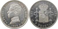EUROPE 2 pesetas Spain 1905, UNC, King Alfonso XIII (1886 - 1931) silver coin -