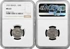 SOUTH AMERICA 100 reis Brazil 1937, NGC MS63, First Republic (1889 - 1942) -