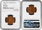 EUROPE 5 centimes Luxembourg 1889, NGC MS63 RB ESSAI, King William III (1849 - 1890) -