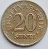 20 senti Estonia 1935, XF, 1st Republic (Kroon) (1928 - 1940) -