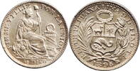 Peru 1/2 dinero 1895 TF, UNC, República del Perú (1863 - 1917) -