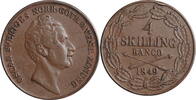 4 skilling Sweden banco 1849, XF, King Oscar I (1844 - 1859) -