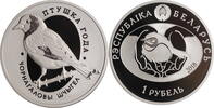Belarus 1 ruble 2018, PROOF, Bird of the Year Series - Black-headed goldfinch -