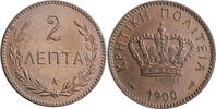 2 lepta Crete 1900, UNC, Cretan State (1898 - 1908) -