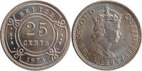 25 cents Belize 1974, BU, Queen Elizabeth II (1973 - 2016) -