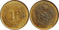 1 franc Burundi 1965, BU, King Mwambutsa IV (1915 - 1966) -