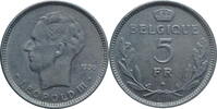 5 francs Belgium 'BELGIQUE', XF, King Leopold III (1934 - 1947) -