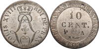 10 centimes French Guiana 1818 A, UNC, French colony (1780 - 1846) -