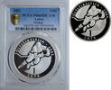 1 lats Latvia 2001, PCGS PR69, XIX winter Olympics, Salt Lake City - Hockey -