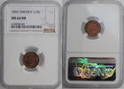 1/6 skilling Sweden banco 1855, NGC MS64 RB, King Oscar I (1844 - 1859) -