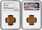 1/4 anna India - British (C), NGC MS63 RB, Queen Victoria (1862 - 1901) -