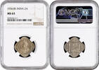2 Anna India - British (B), NGC MS63, King George V (1911 - 1937) -