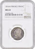 1 franc France 1816 A, NGC MS63, King Louis XVIII (1815 - 1824) -