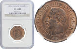 5 centimes France 1855 A, NGC MS64 RB, Napoleon III (1852 - 1870) Top Pop -