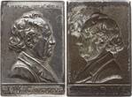 Frankfurt, Stadt Hohlgeprägte Neusilberplakette o.J. (1899) Johann Wolfgang von Goethe, von Lauer, Nürnberg, auf seinen 150. Geburtstag Sehr selten, fast vorzüglich