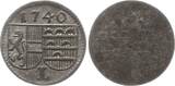 Salzburg, Erzbistum Einseitiger Pfennig 1740 Leopold Anton Eleutherius von Firmian 1727 - 1744 Fast vorzüglich