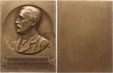 Königreich Württemberg, Stadt Stuttgart Einseitige Bronzeplakette o.J. v. Mayer u. Wilhelm, auf Obermedizinalrat Dr. F. Gussmann, 1858 - 1930 Vorzüglich, mattiert, min. Flecken
