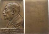 Frankreich, 3. Republik Große einseitige Bronzeplakette o.J. v. Jean Chorel, a.d. Zahnmediziner Dr. Julien Tellier, gew. von seinen Freunden Vorzüglich