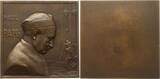 Frankreich, 3. Republik Große einseitige Bronzeplakette 1934 v. Georges Chesneau, Angers, a.d. Mediziner Paul Papin, Brb. mit Mikroskop Vorzüglich - Stempelglanz, mattiert
