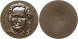 Frankfurt, Stadt Einseitige Bronzemedaille o.J. ohne Signatur, auf Johann Wolfgang von Goethe, 1749 - 1832, Brb. halblinks Vorzüglich, min. Kr.