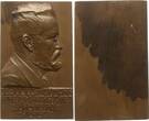 Österreich, Kaiserreich, Stadt Wien Große einseitige Bronzeplakette 1908 v. L. Hujer, a.d. Mediziner, Politiker u. Kunstsammler Julius Hofmann, 1840-1913 Vorzüglich, fleckig