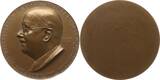 Österreich, 2. Republik, Stadt Wien Große einseitige Bronzemedaille 1951 v. Hartig a.d. 70. Geb. des Pädagogen u. Philologen Richard Meister, 1881 - 1964 Vorzüglich - Stempelglanz, mattiert