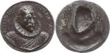 Nürnberg, Stadt Einseitige Bleigussmedaille 1598 (späterer Guss) v. Johann Philipp von der Pütt, auf Paul Paumgartner, Pfleger zu Altdorf Äußerst selten, sehr hohes Relief, geschwärzt, sehr schön