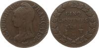 Frankreich, 1. Republik, Directoire 5 Centimes Rouen -