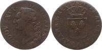 Frankreich, Königreich 1 Sol Louis XVI., 1774 - 1793, Paris, Mmz. Reiher, 2e sem. -