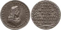 Sachsen-Gotha-Altenburg Miniatur - Silbermedaille v. Christian Wermuth, Christusbüste n.r. im Strahlenkranz / 7 Zeilen Schrift -
