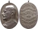 Bayern, Freistaat Tragbare versilberte hochovale Bronzemedaille auf Prinz Alfons von Bayern, 1862 - 1933, 25 Jahre Protektor der Bundesschützen -