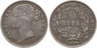 Indien, East India Company 1/4 Rupie Victoria, 1837 - 1901, Type II, W. W. erhaben am Halsabschnitt -