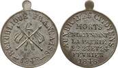 Frankreich, 2. Republik Kleine versilberte Bronzemedaille (Jeton) auf die Februarrevolution, AUX BRAVES CITOYENS, 22. 23 et 24 Fevrier 1848 -